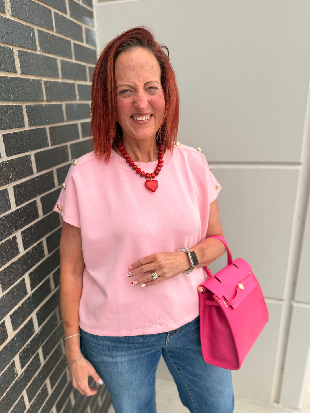 Pink w/Gold Knot Top