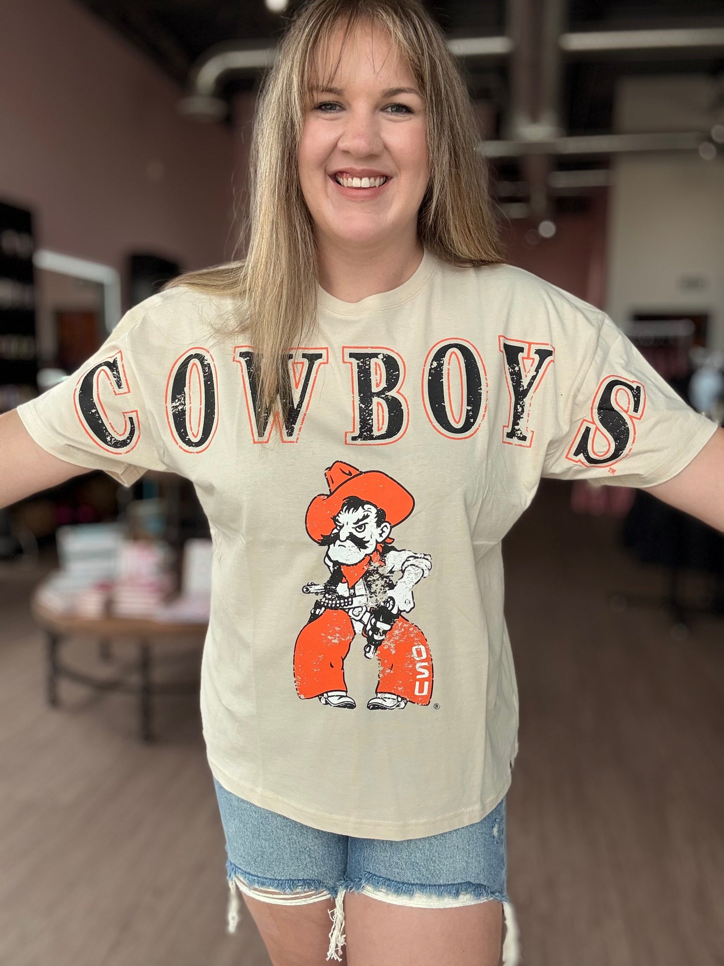 Oversized Cowboys Sleeve Top