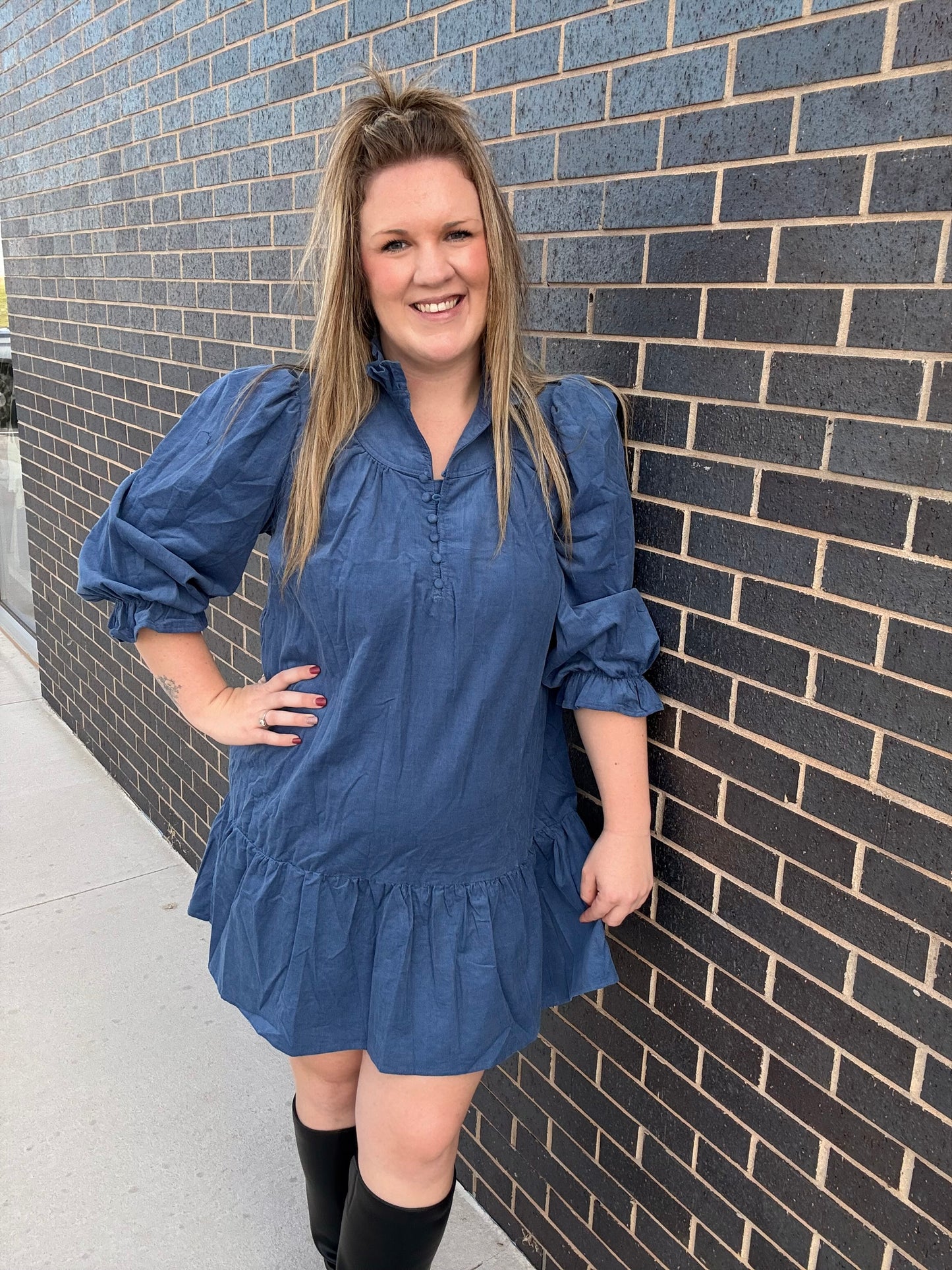 Denim Blue Corduroy Dress