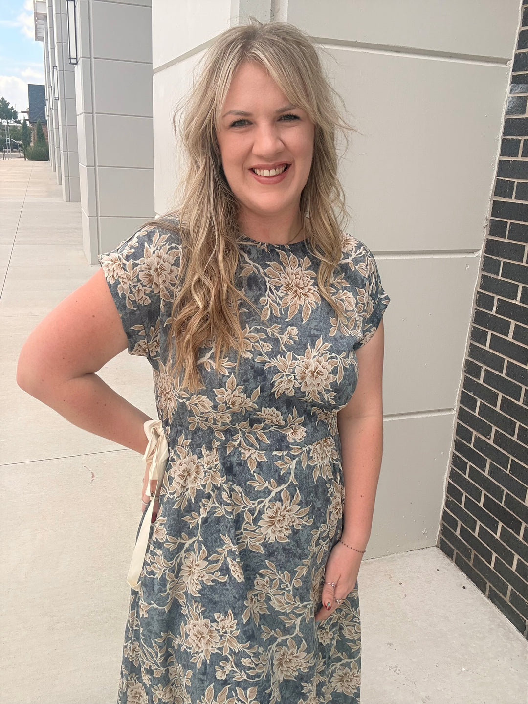 Golden Meadow Midi Dress