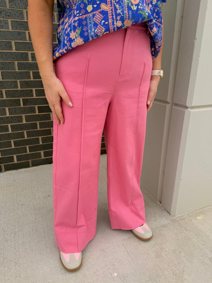 Pink Crop Pants