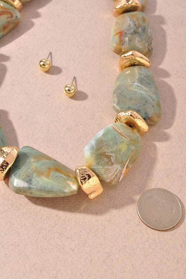 Acetate Marble Beaded Necklace