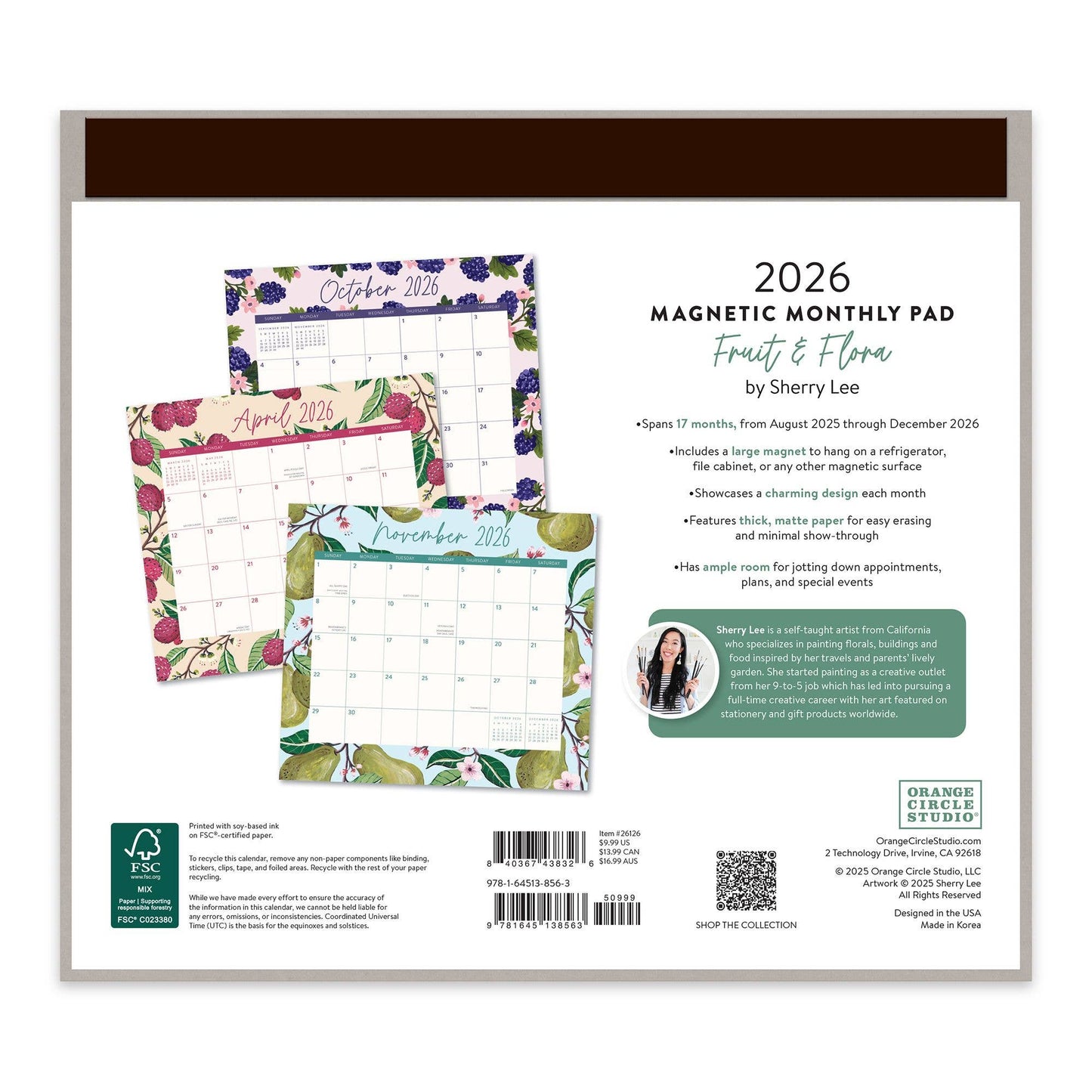 2026 Fruit & Flora Magnetic Monthly Pad