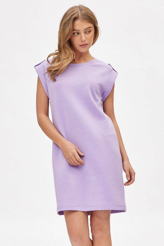 Lilac Scuba Cuff Sleeve Dress