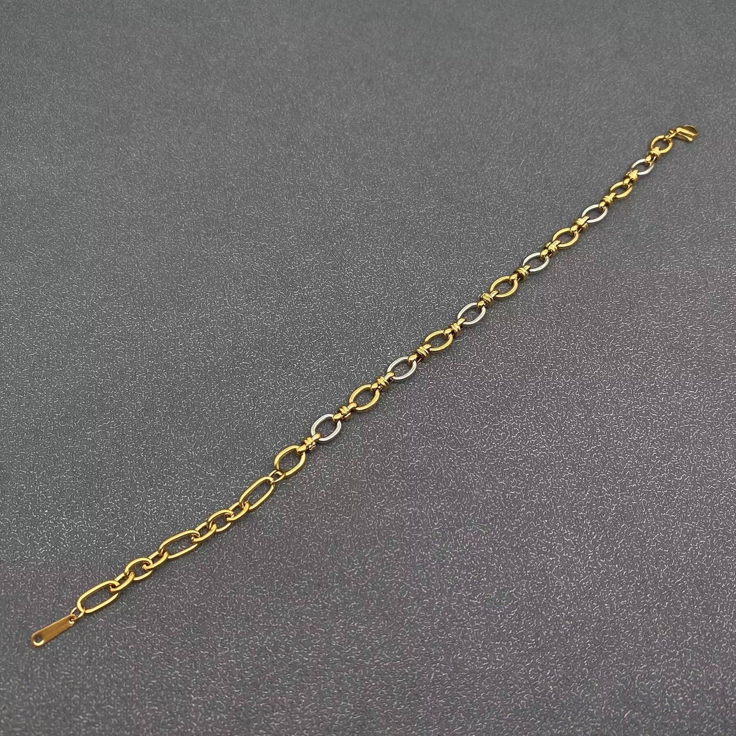 18K Gold Plated Two Tone O-shaped Chain bracelets