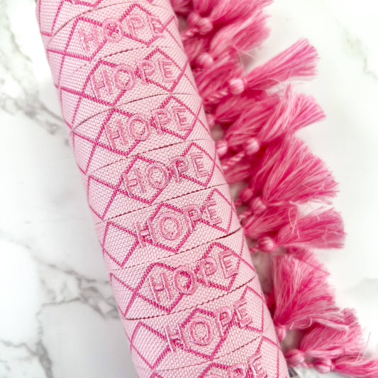 Hope Breast Cancer Awareness Embroidered Bracelet