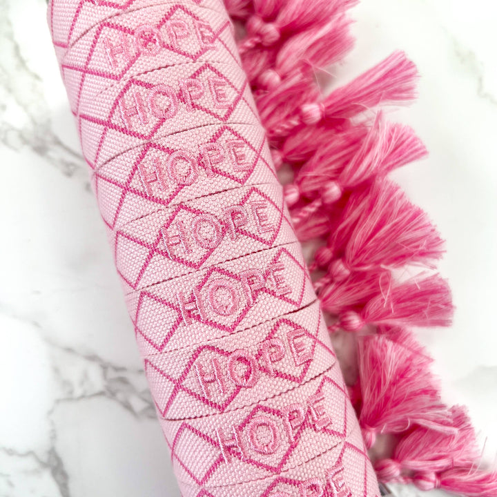 Hope Breast Cancer Awareness Embroidered Bracelet