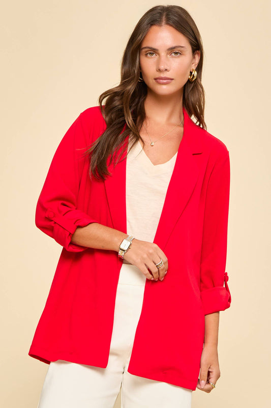 Red Boyfriend Blazer