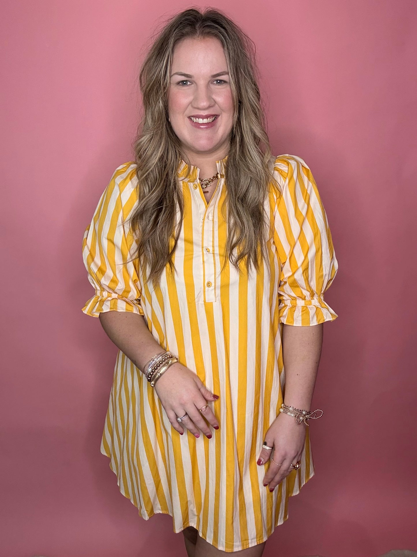 Yellow/Yellow Stripe Dress