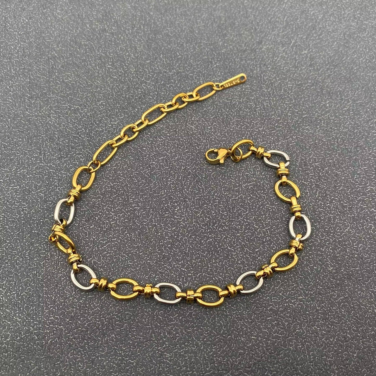 18K Gold Plated Two Tone O-shaped Chain bracelets