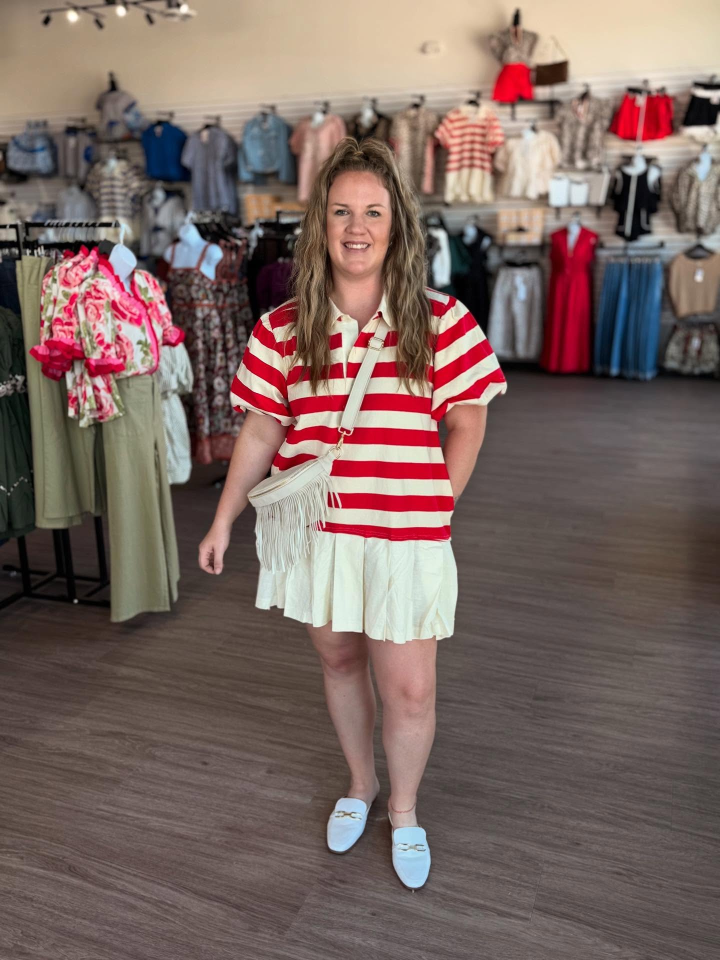 Red Rugby Stripe Dress