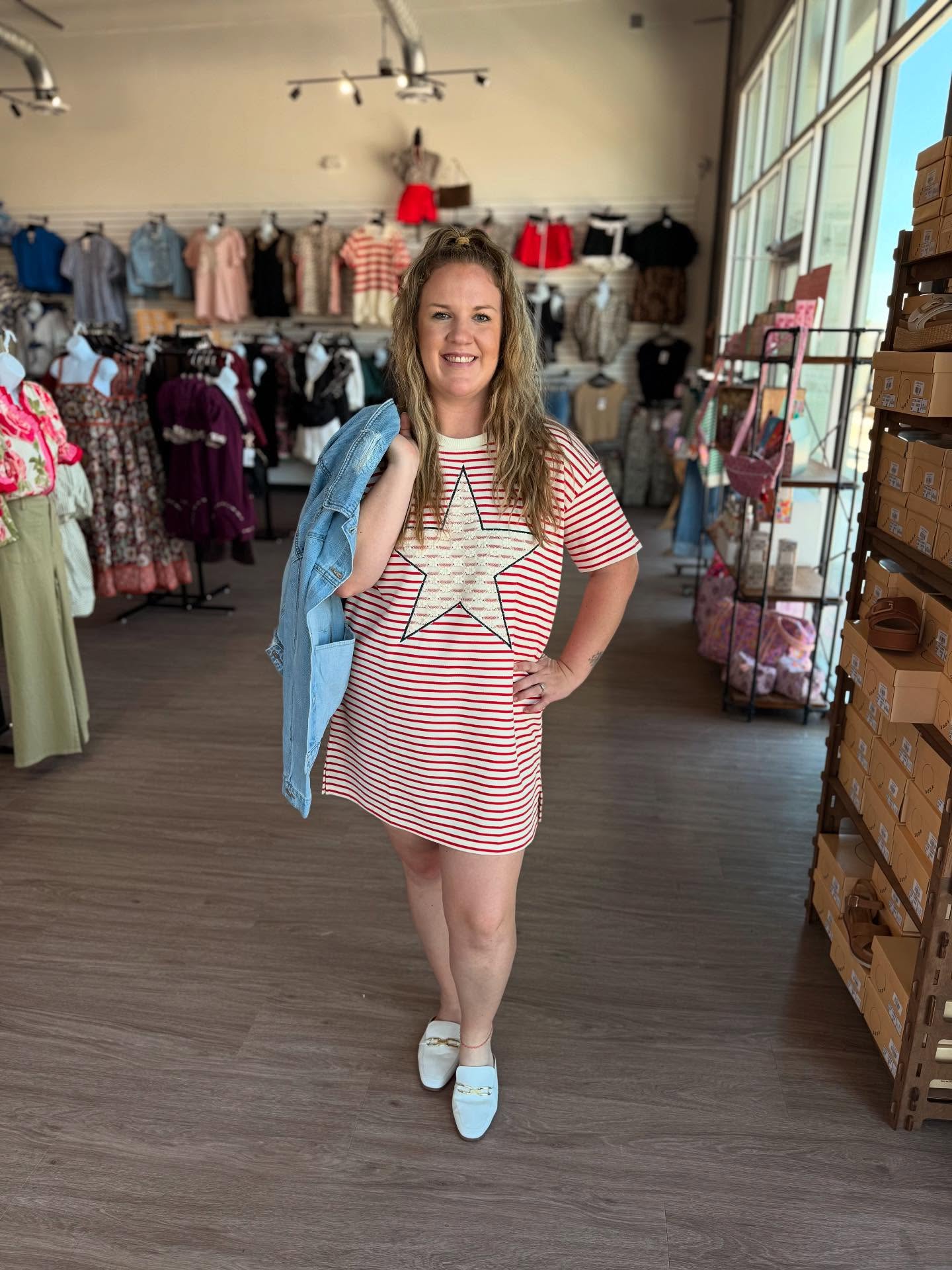 Star Red Stripe Dress