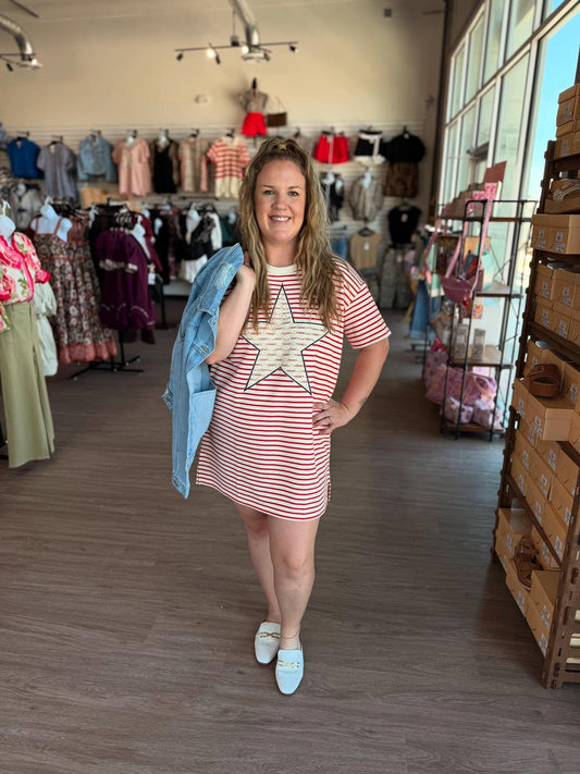 Star Red Stripe Dress