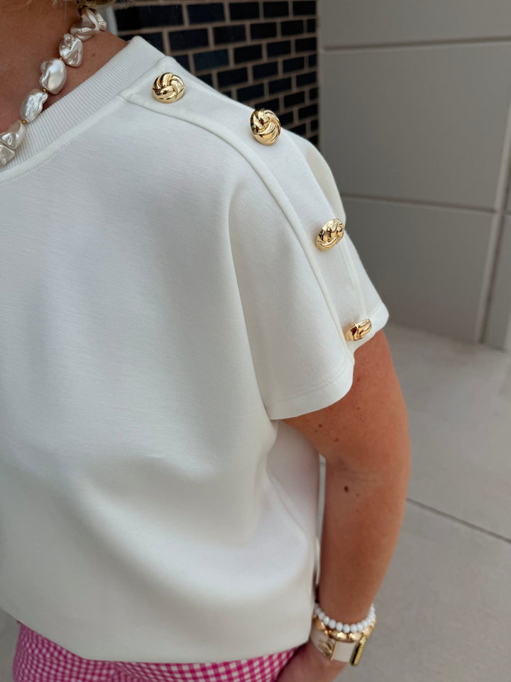 White w/Gold Knot Top