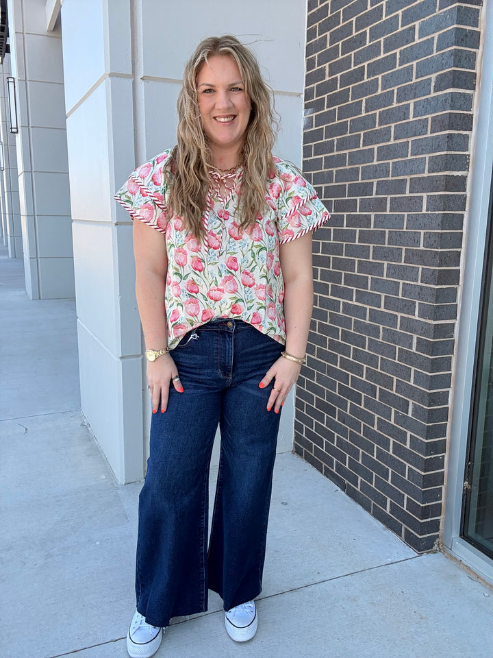 HW Petite Wide Raw Hem Judy Blue Jeans