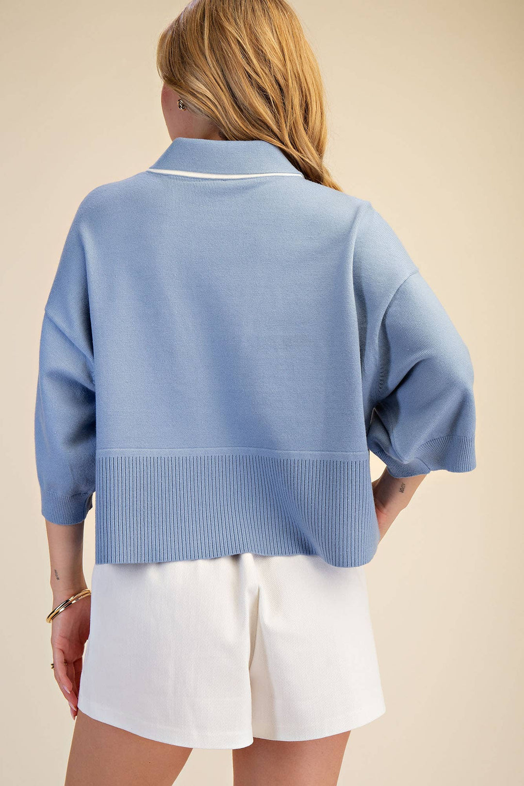 Social Club Collared Sweater| Blue