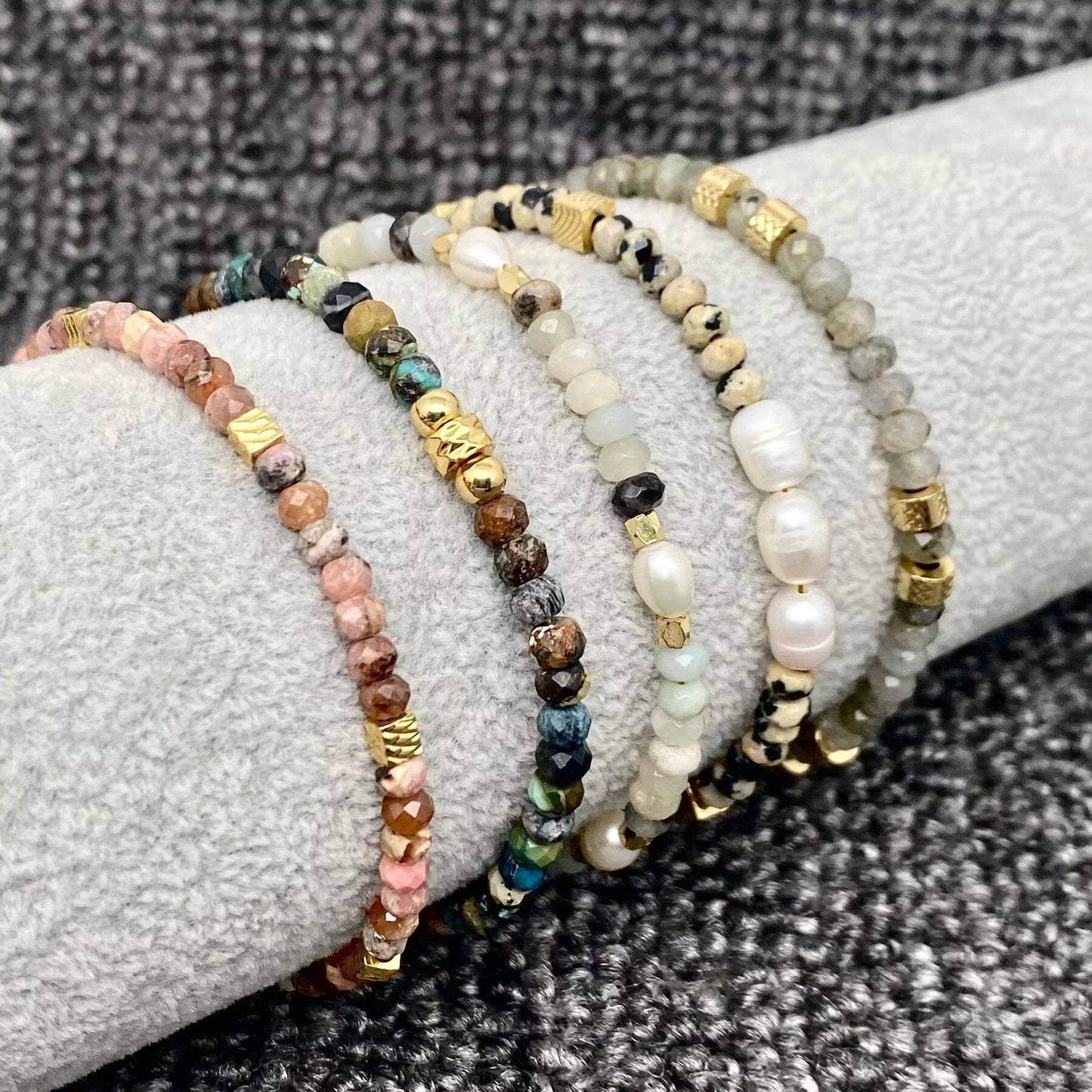 4 Bundled Beaded Bracelets