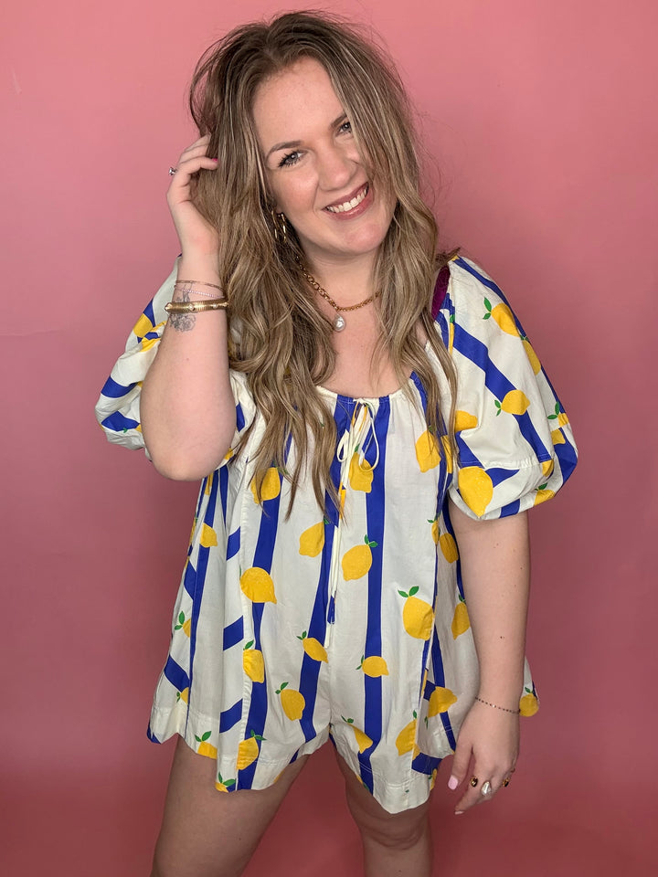 Lemon Stripe Romper