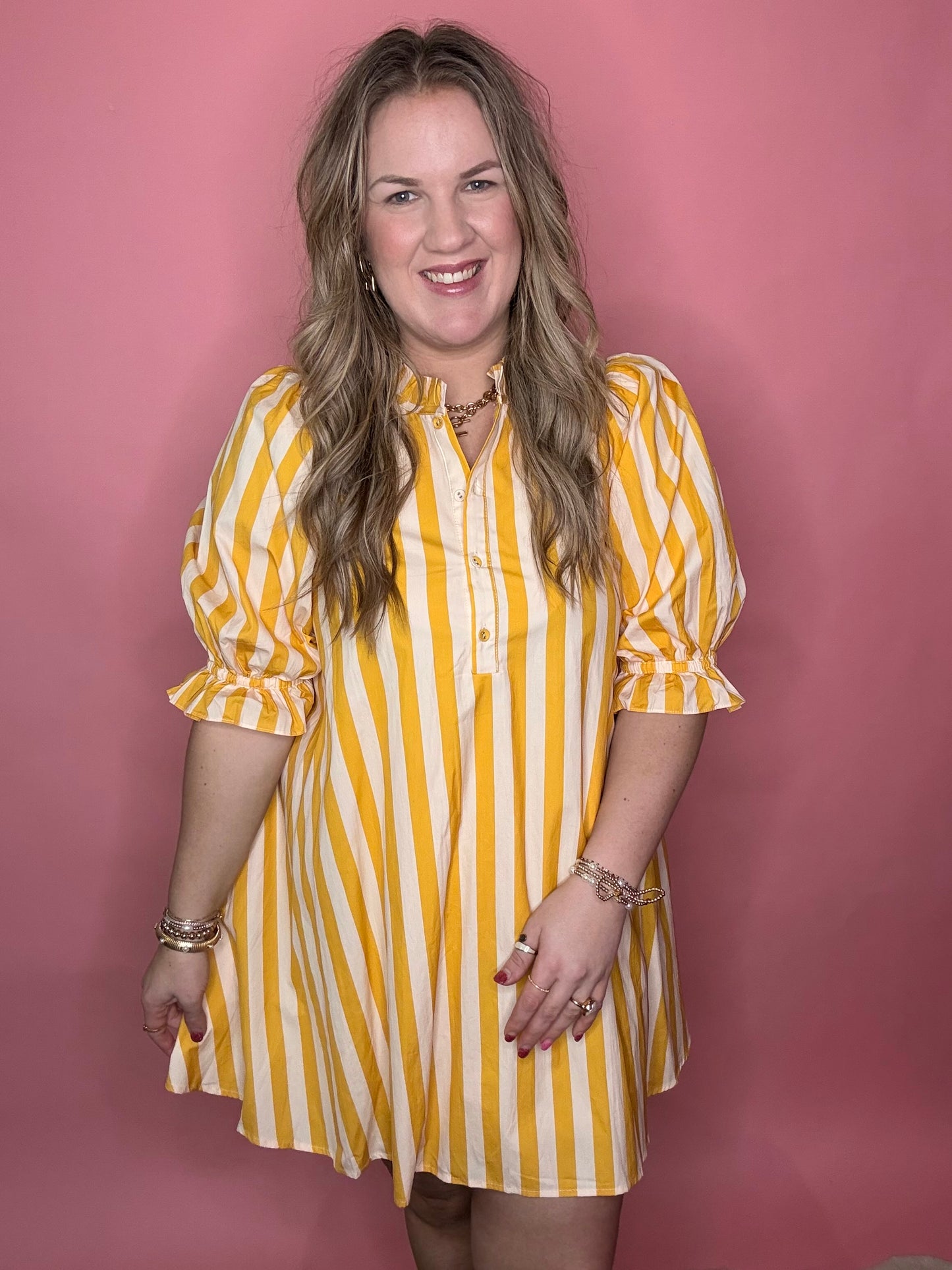 Yellow/Yellow Stripe Dress