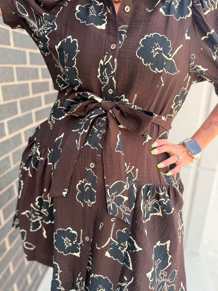 Mocha in Bloom Dress