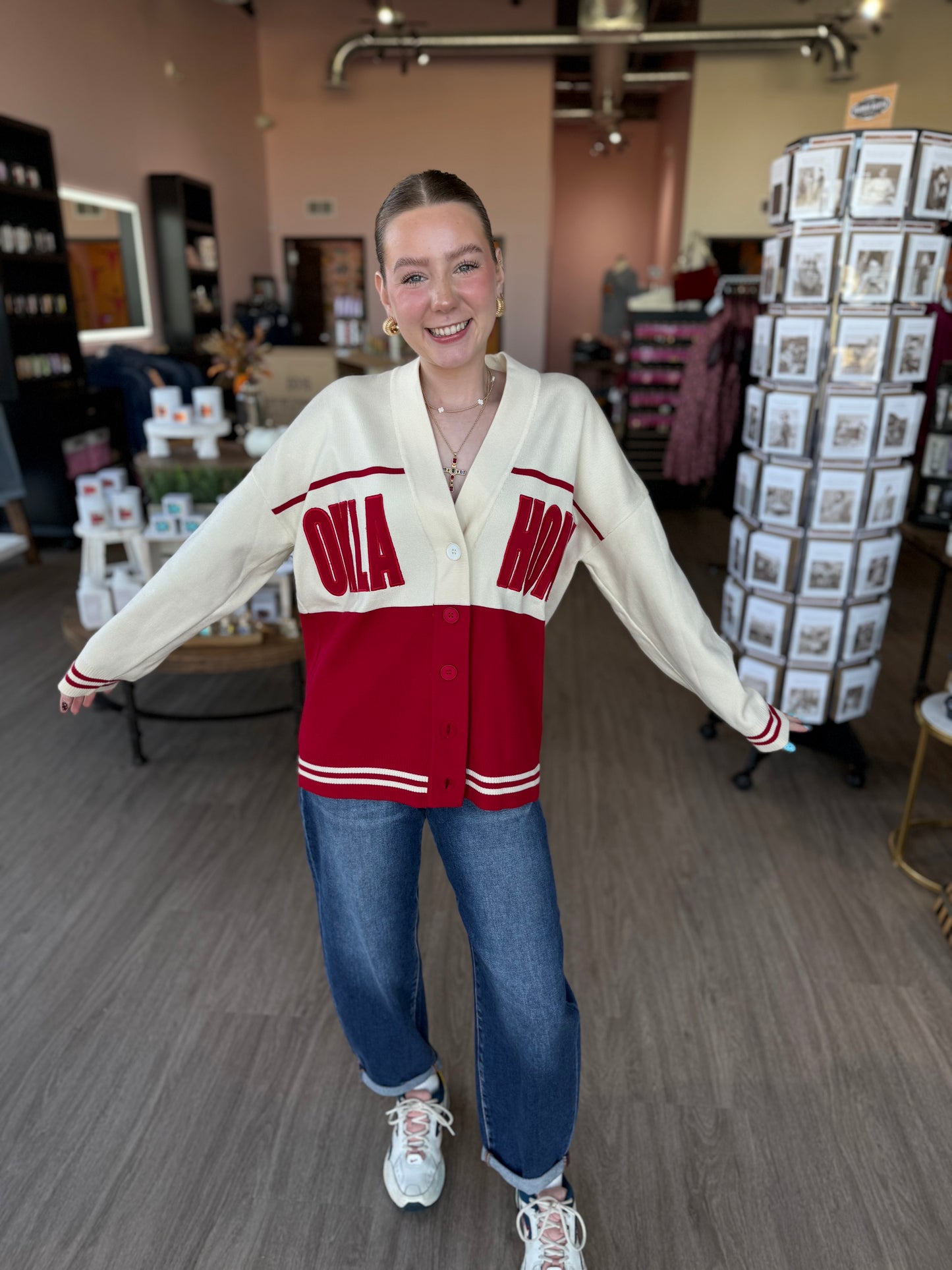 Oklahoma Luxe Letterman Cardigan