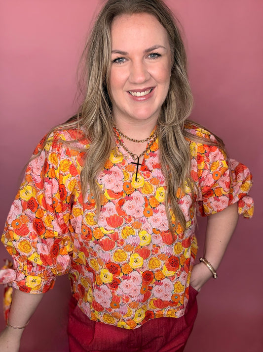Monet Flower Blouse