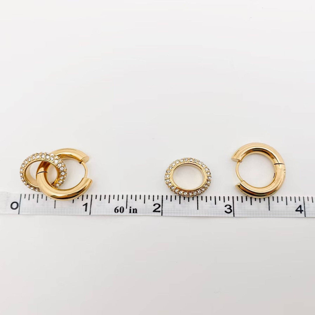 18K Gold Plated Inlaid Earrings