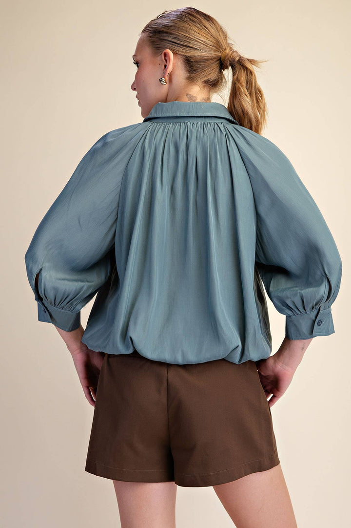 Poised &amp; Pretty Blouse in Blue