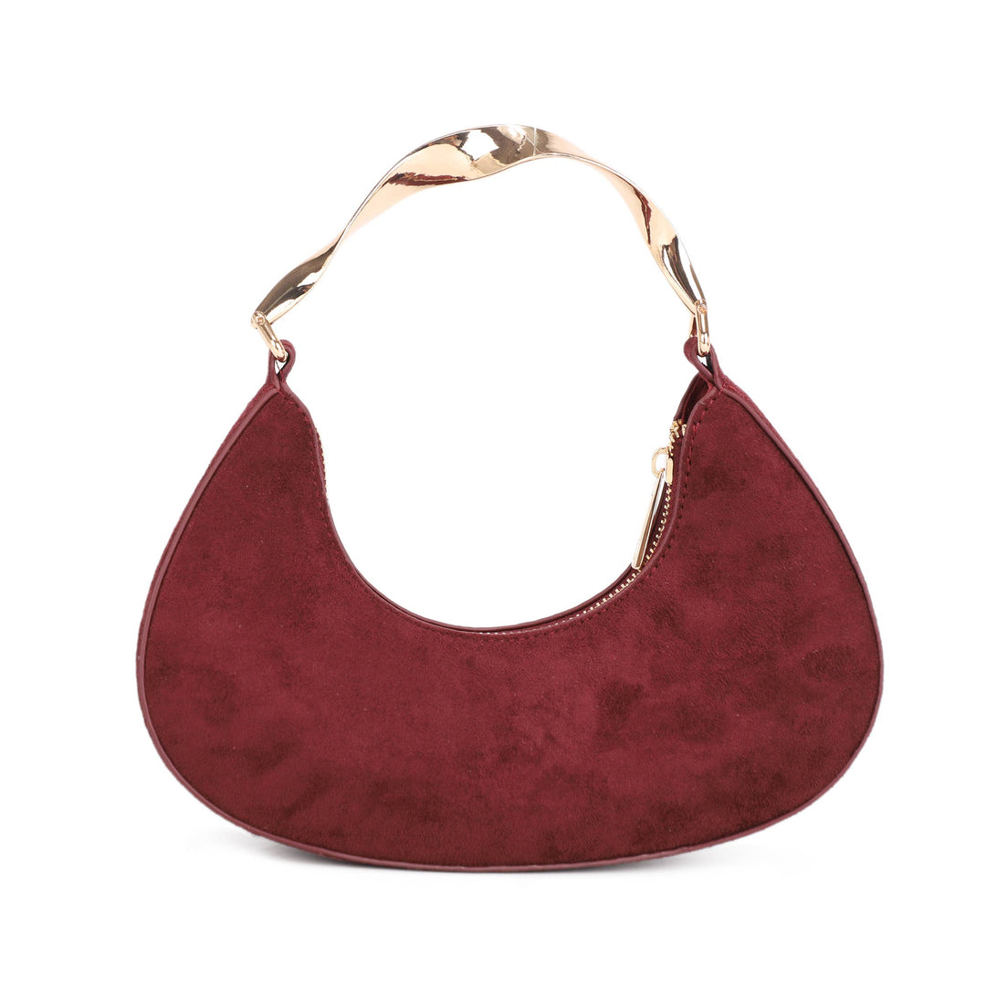 Patricia Cresent-Shape Suede Shoulder Bag
