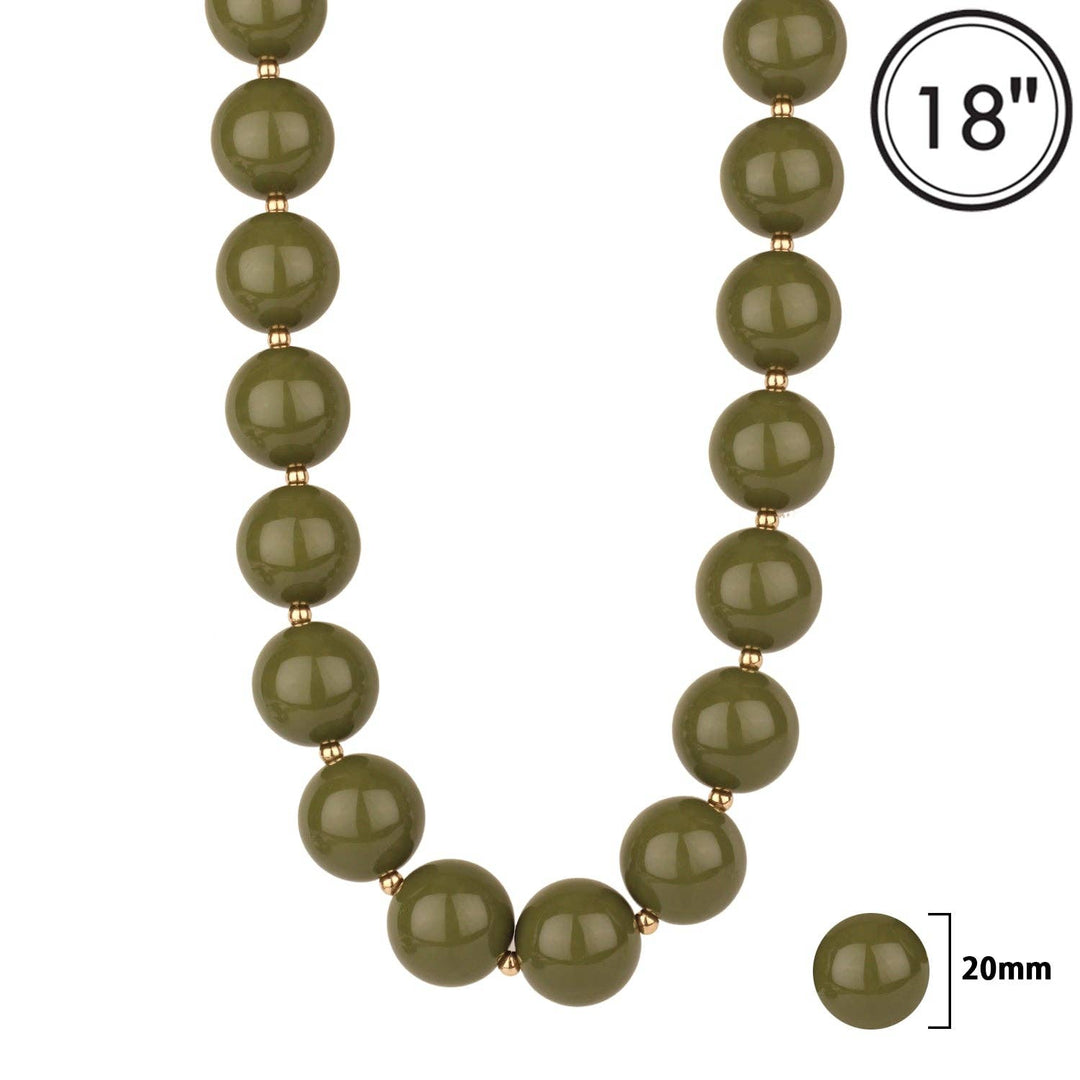 Olive Beaded Necklace