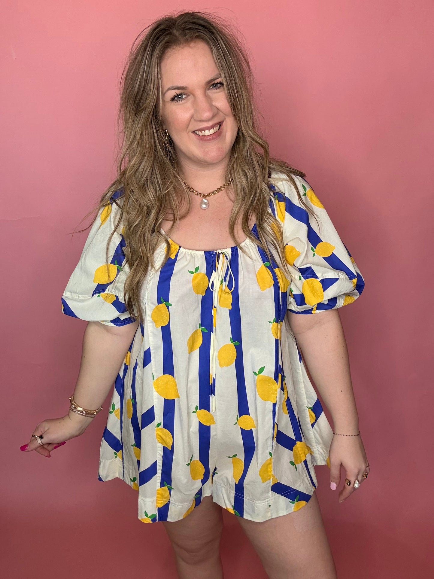 Lemon Stripe Romper