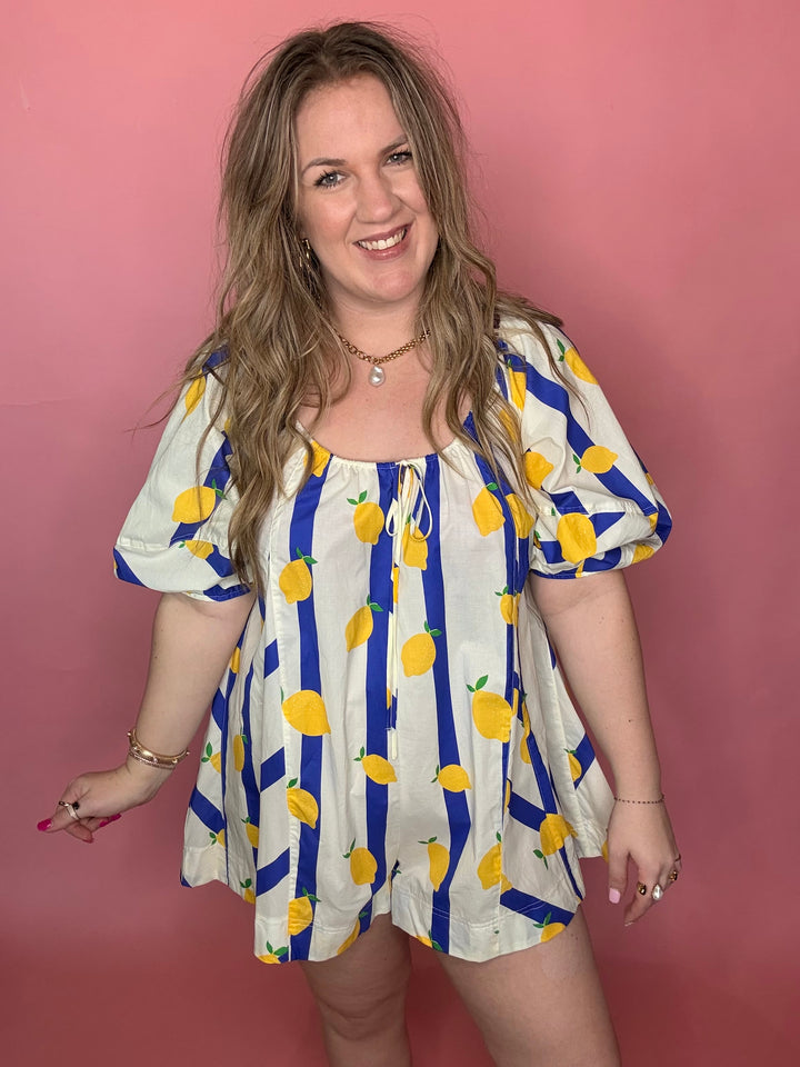 Lemon Stripe Romper
