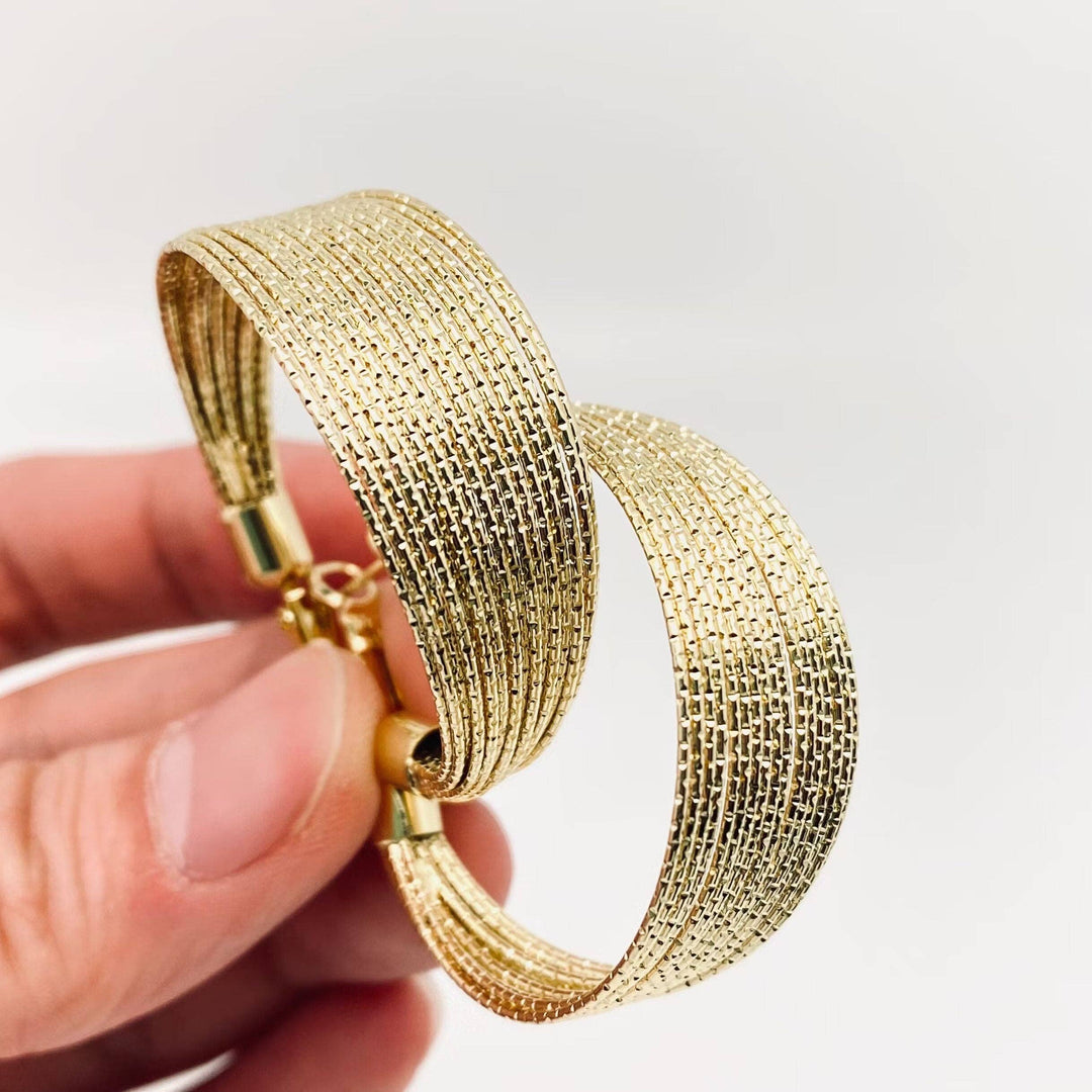 Golden Coil Hoop Earring