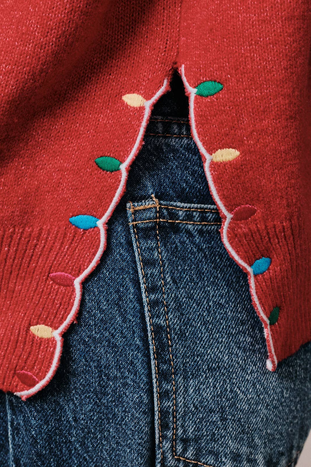 Mock Neck Long Sleeve Peace &amp; Joy Novelty Knit Sweater: Blue / L
