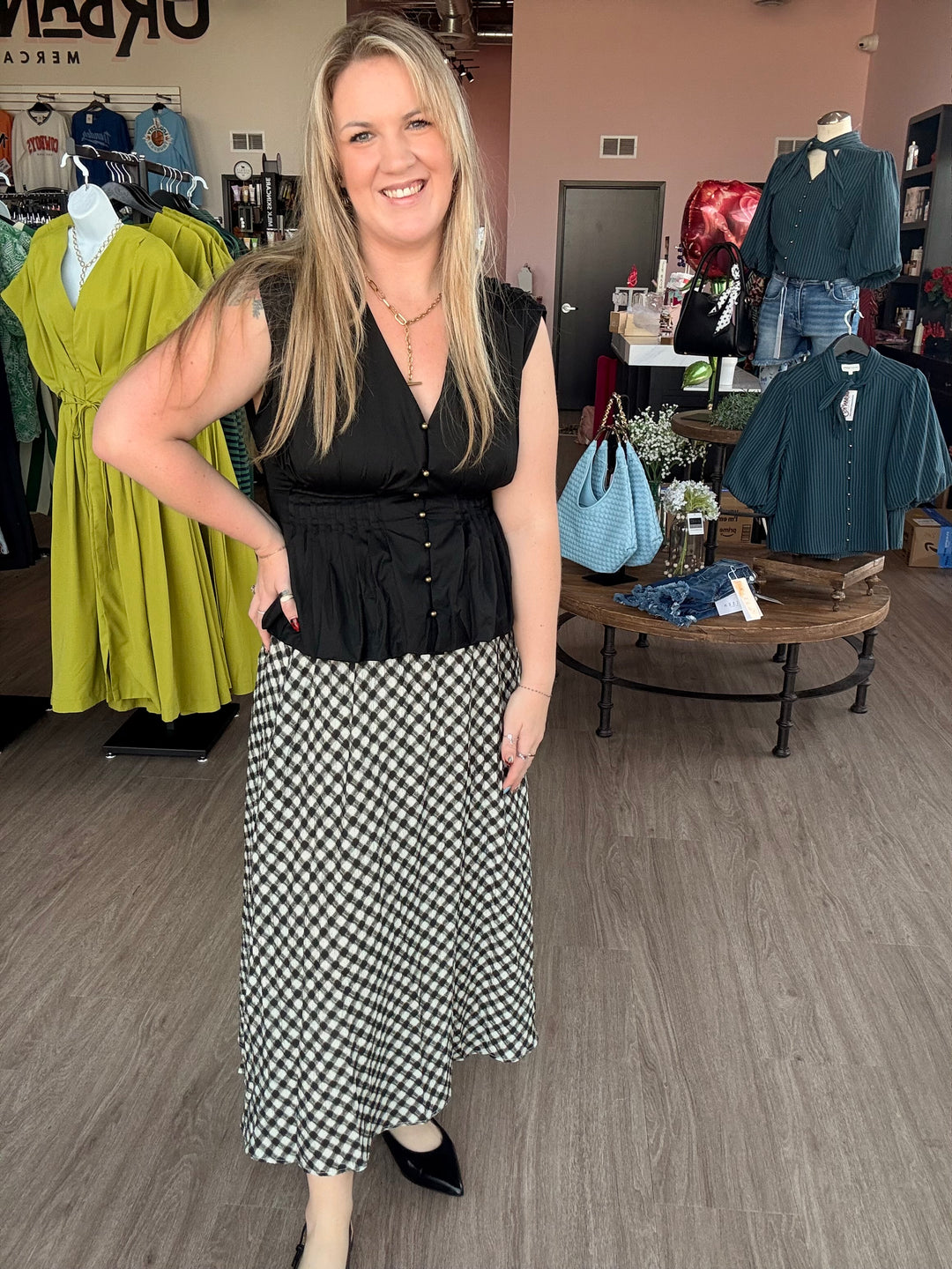 Countryside Check Midi Skirt