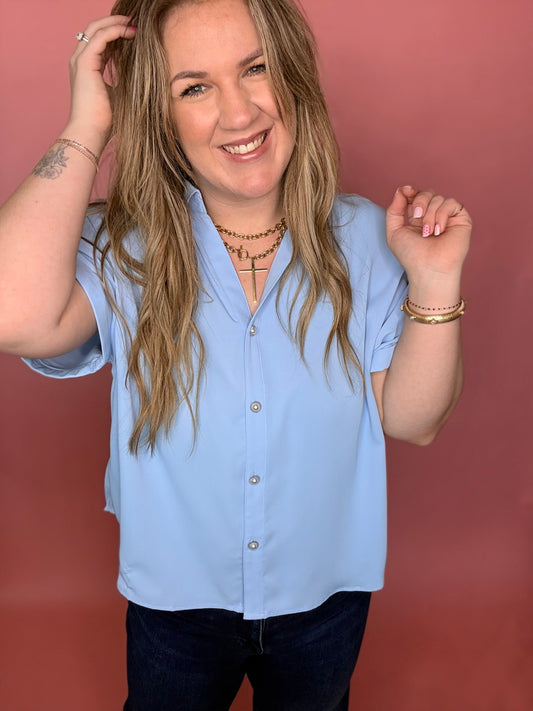 Robin Pearl Button Blouse