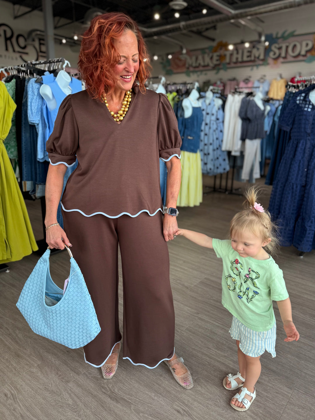 Travel Outfit with Blue Squiggles SET