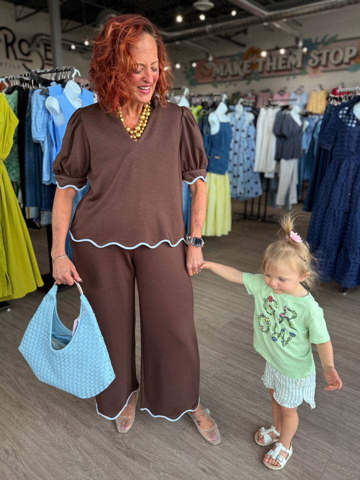 Travel Outfit with Blue Squiggles SET