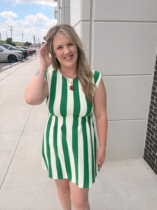 Green Envy Waist Dress