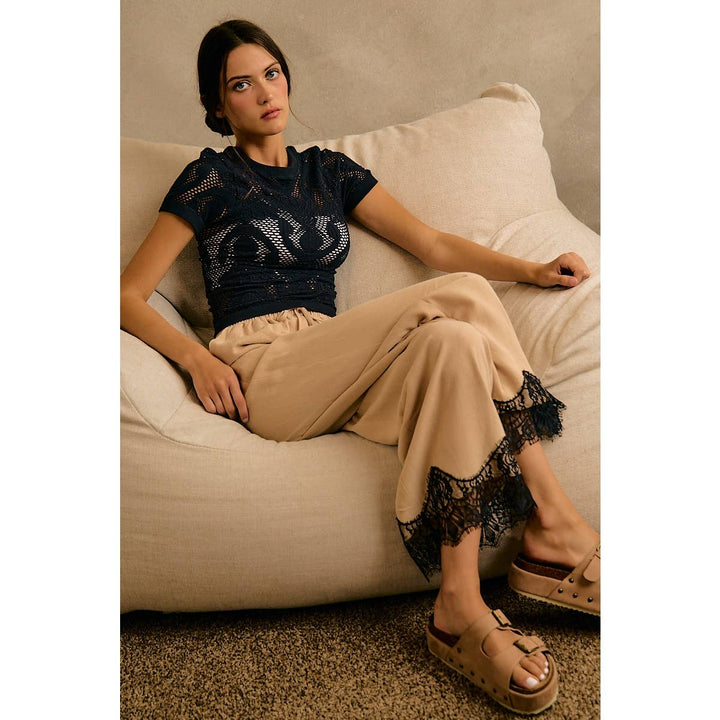 Linen &amp; Lace Beige Pants