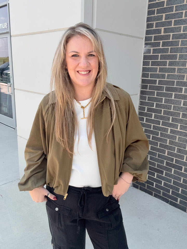 Olive Bomber Jacket