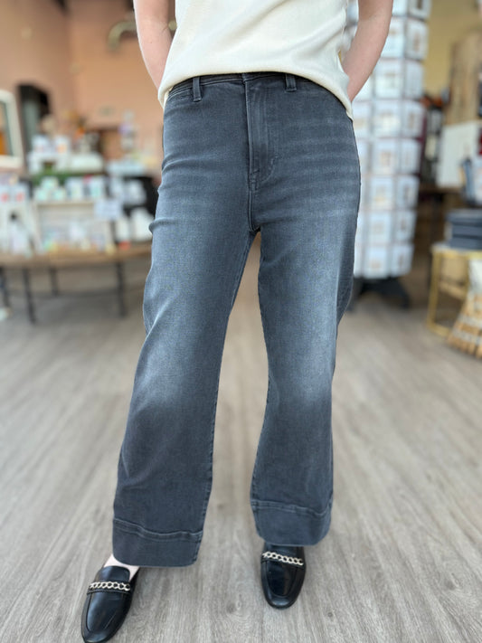 Risen High Rise Wide Crop Jeans