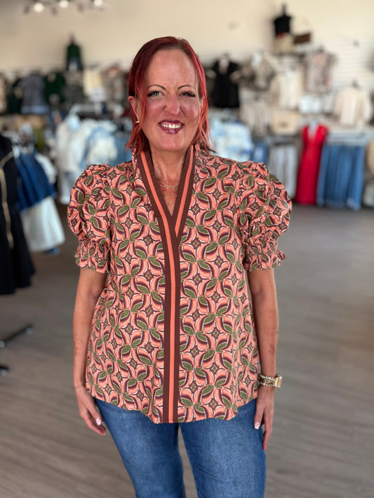 Terra Abstract Pattern Top