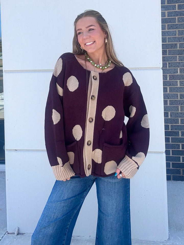 Iced Espresso Dotted Cardigan