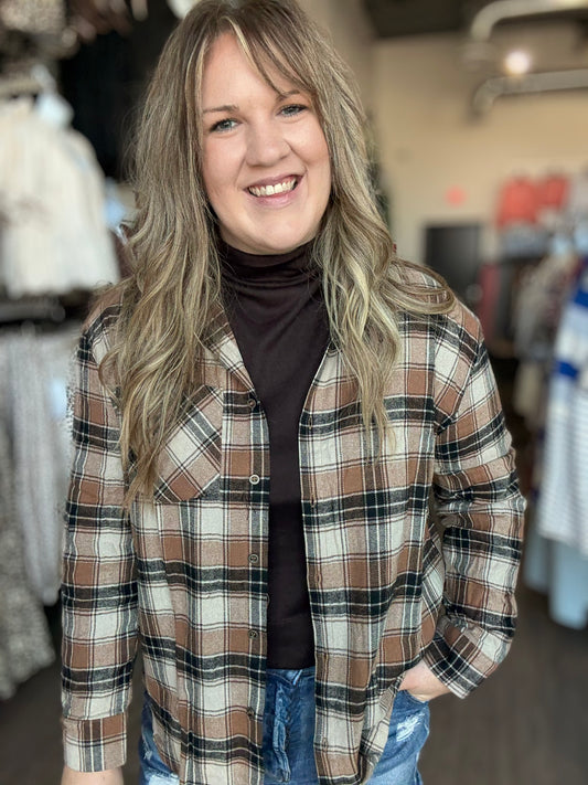 Brown Plaid Shirt