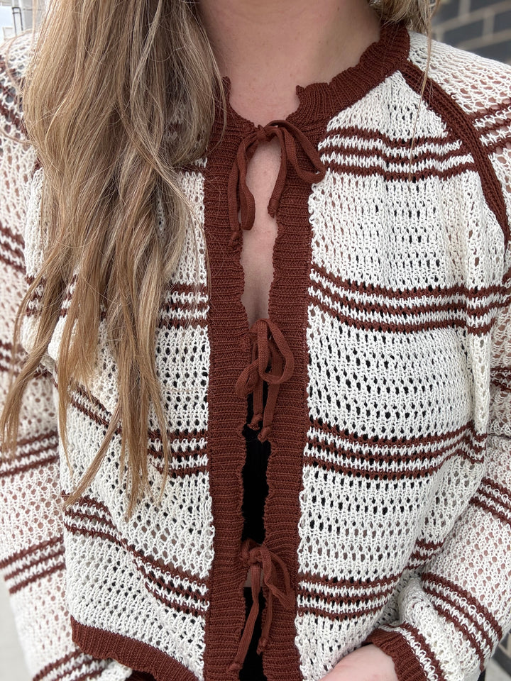 Chocolate Tie Caridgan