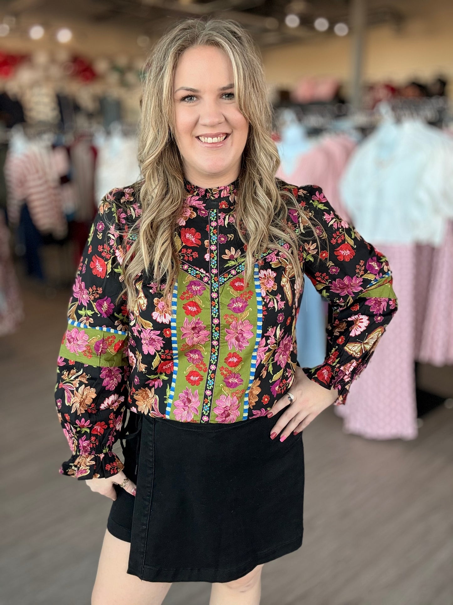 Bohemian Border Flower Top