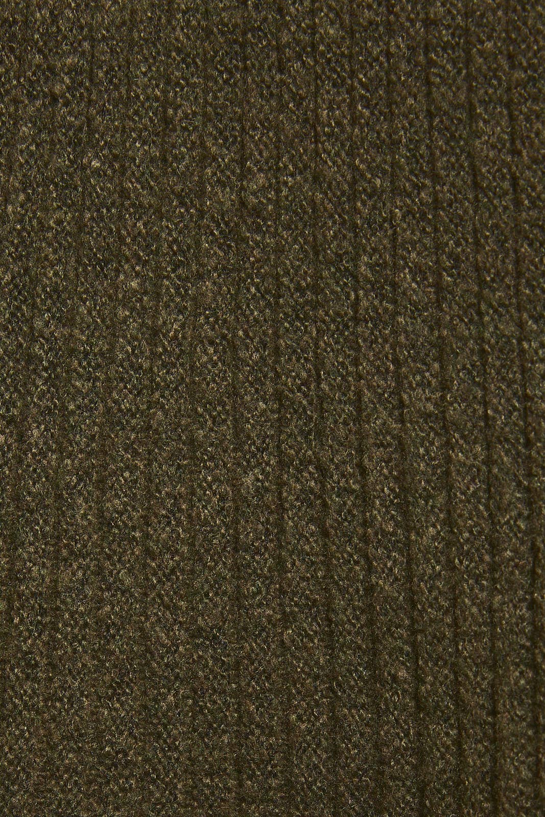 High Waist Ribbed Knit Flared Flounce Mini Skirt: OLIVE / M