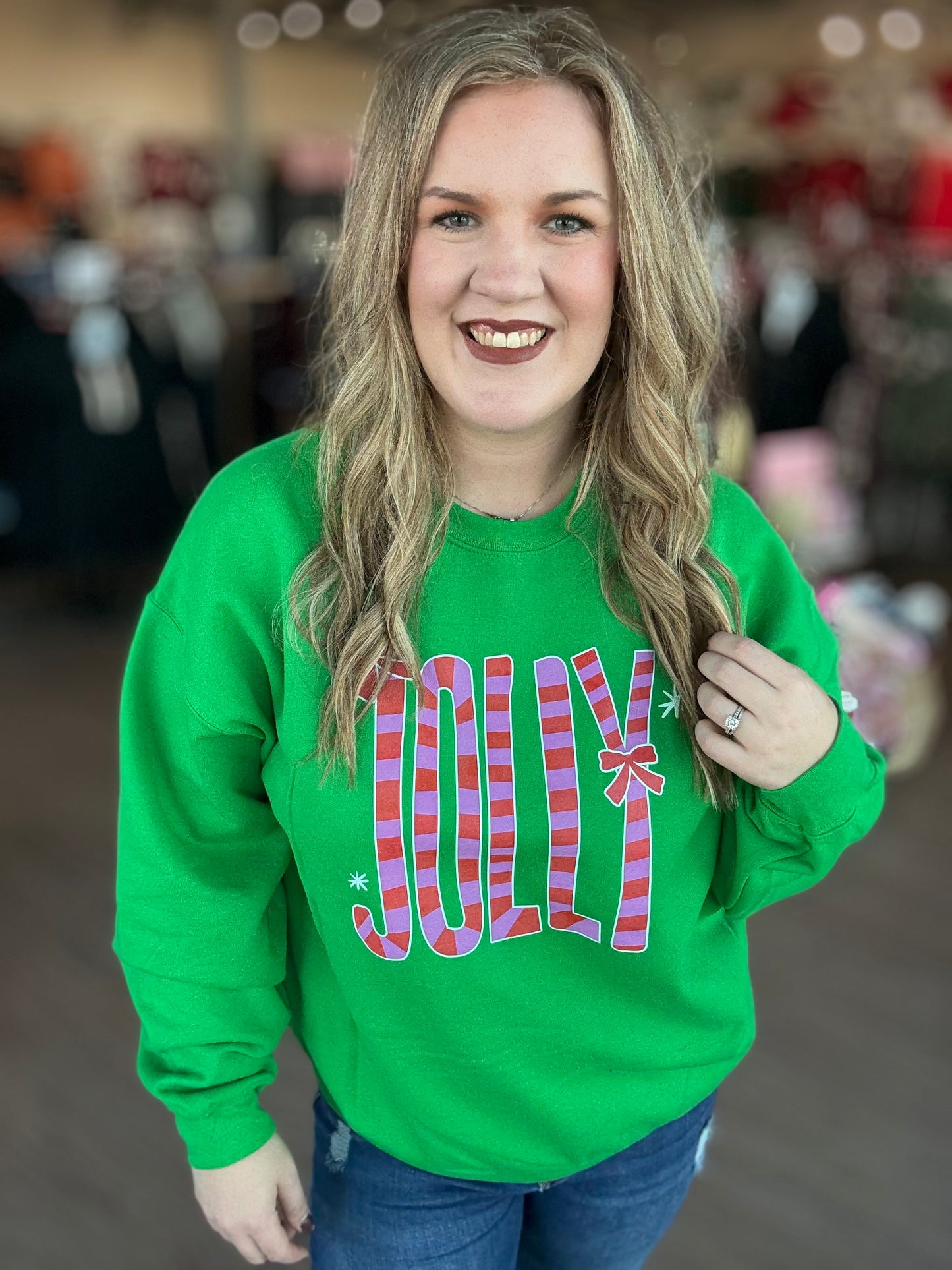 Striped Jolly Christmas Sweatshirt