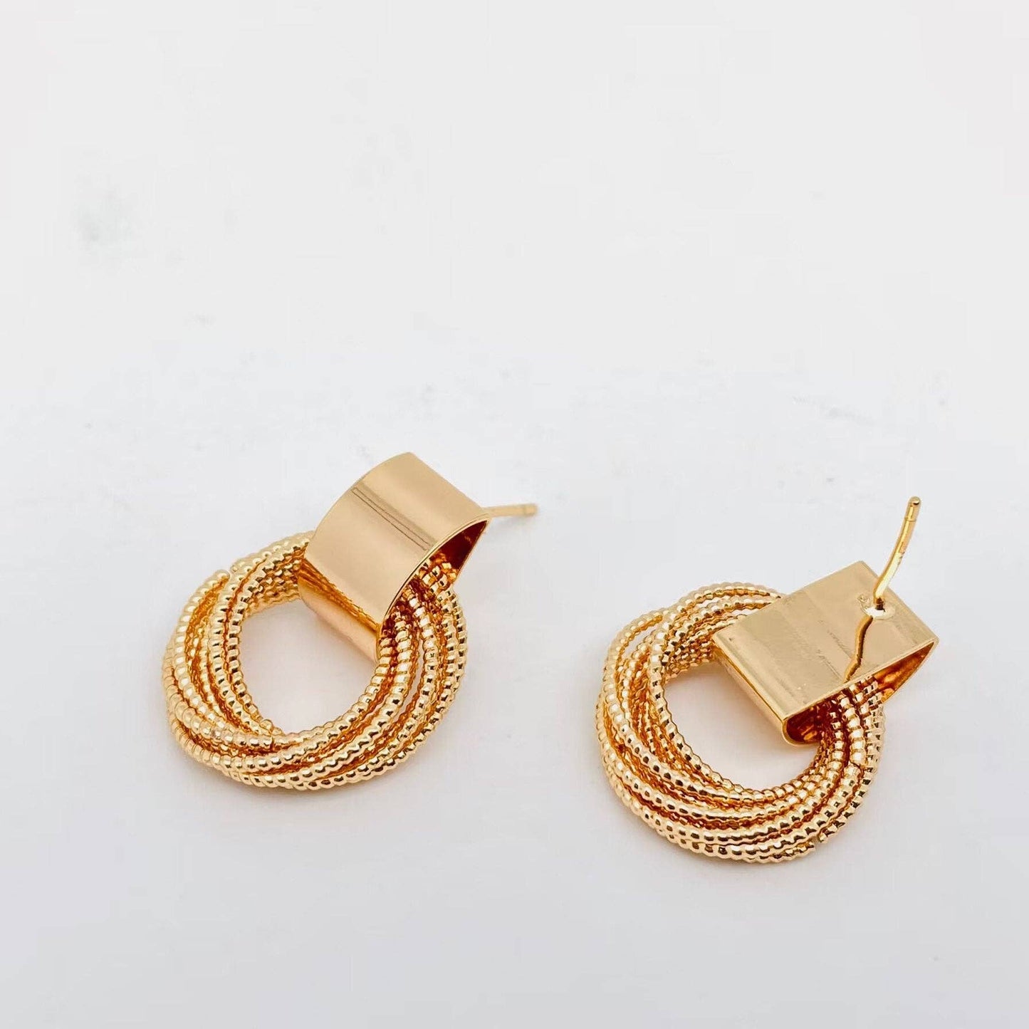 Circular Coil Post Earrings